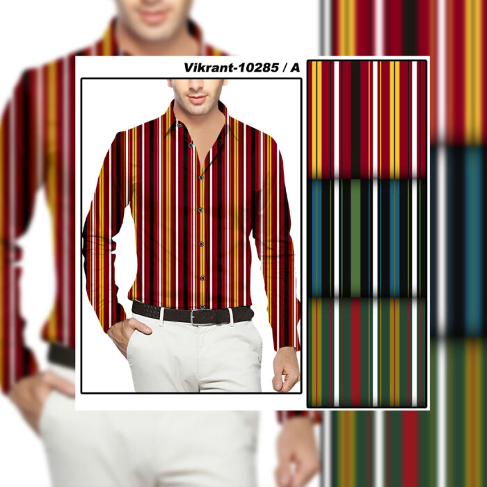 Printed Lining Design For Men's Shirting Fabrics In Three Colors