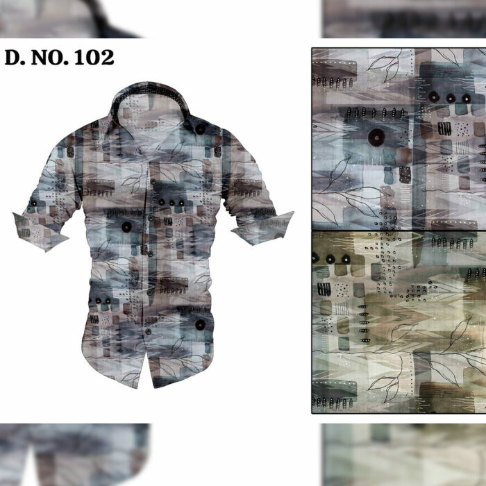 Digital Prints For Men's Shirting In Two Colors