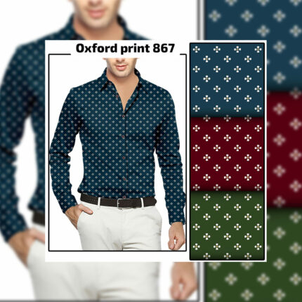 Oxford Print Fabrics In Three Colors For Men's Shirting small prints