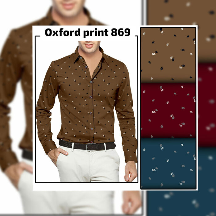 Oxford Print Quality For Men's Shirting Fabrics In Three Colors Small Prints