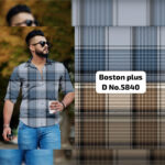 Boston Plus Is Quality Of Men's Shirting Fabrics InChecks Pattern Of Three Color Set.