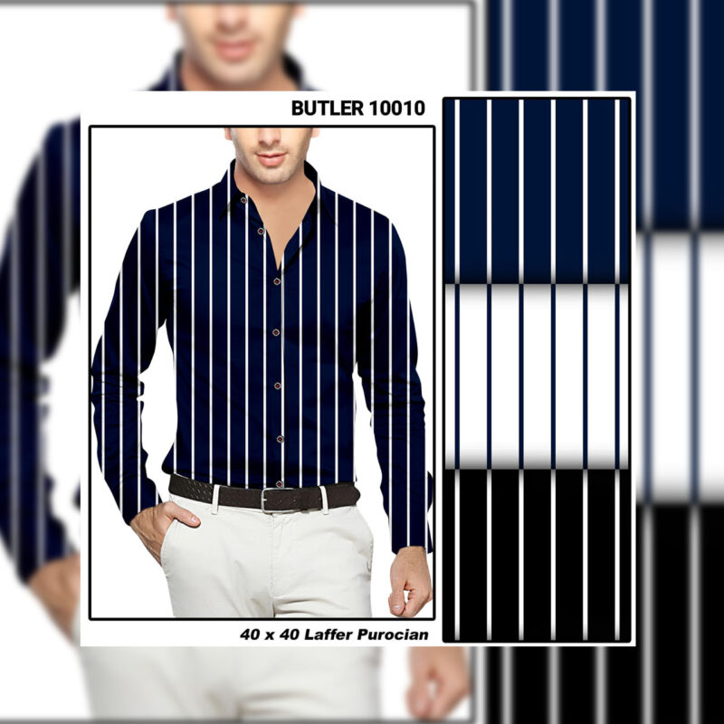 Men's Shirts Fabric Pattern In Vertical Stripes Three Colors Combo