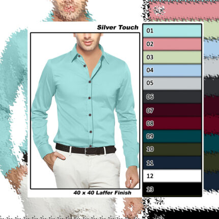 Men's Shirting Fabrics Solid Dyed Color Chart Of 40/40 Poplin Laffar